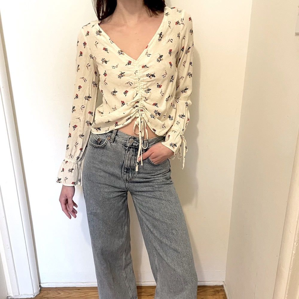 Tie-up floral top